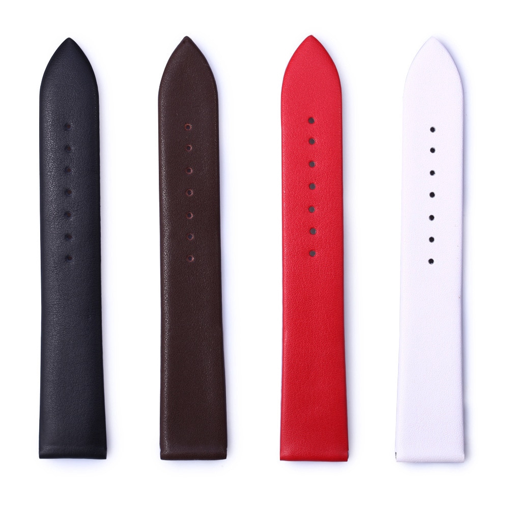 Dây đeo đồng hồ làm bằng da mỏng 8mm 10 12 13 15 16mm 17 18 19 20 21 22mm