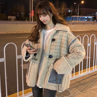 ORDER Áo khoác dạ lông cừu Ulzzang dáng ngắn khuy sừng