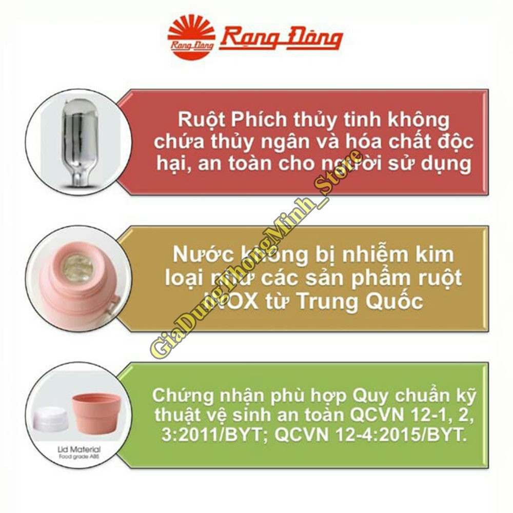 Bình Giữ Nhiệt Rạng Đông 450ml Giữ Nước Nóng Hơn 6 Tiếng, Phích Giữ Nhiệt Siêu Bền, An Toàn, Nhỏ Gọn | BigBuy360 - bigbuy360.vn