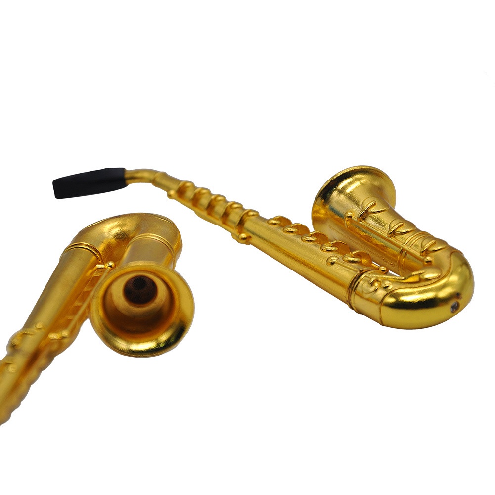 Tẩu Hút Thuốc Hình Kèn Saxophone Mini Bằng Kim Loại