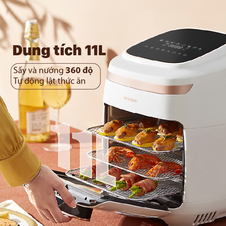 Nồi Chiên Không Dầu BIYI AF-602A 11L 2000W - Lò nướng chân không đa năng - BH 12 Tháng