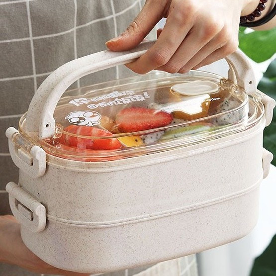 HỘP CƠM 2 TẦNG LUNCH BOX LÚA MẠCH CHẤT LƯƠNG TỐT