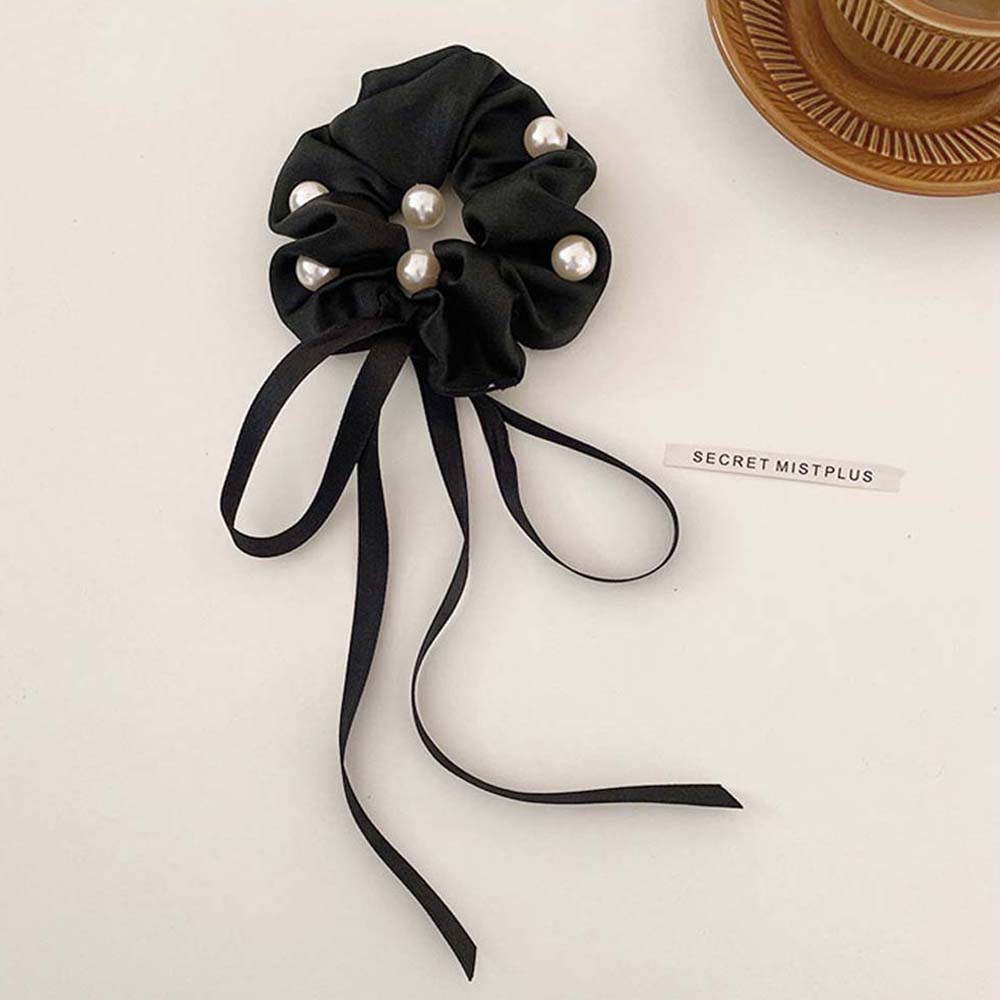 Dây Buộc Tóc Đính Nơ Và Ngọc Trai Giả Thời Trang Cho Nữ