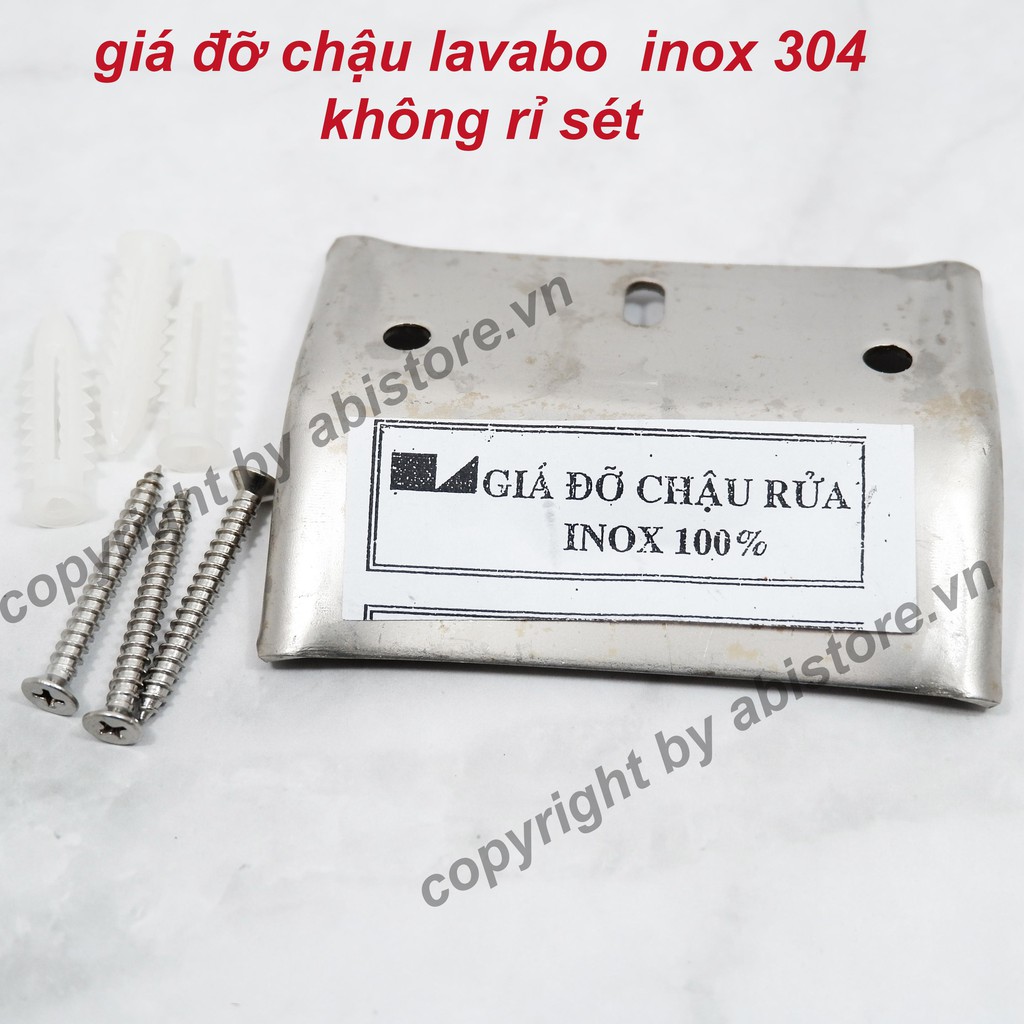 [Hàng đẹp] Giá chậu lavabo inox 304 không rỉ sét, giá đỡ sắt bồn rửa mặt kèm vít giá rẻ