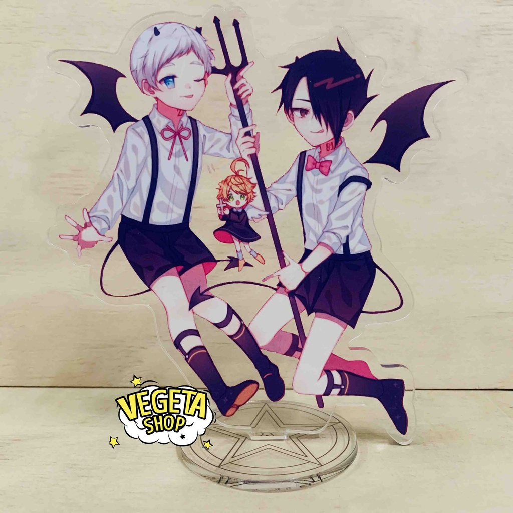 Mô Hình Tượng Standee Acrylic Mica 2 mặt - Miền đất hứa The Promised Neverland - Normal Emma Ray Isabella - 16cm
