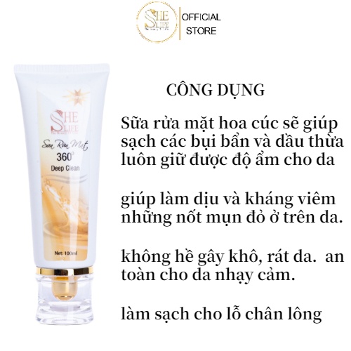 Sữa Rửa Mặt Hoa Cúc 200l, Tẩy Tế Bào Chết She Life 200ml Tặng Mặt Nạ Dừa Cao Cấp