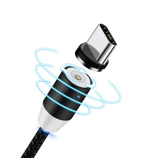Dây Cáp Sạc Nam Châm Tròn Xoay 360 Độ Cho Iphone Android Apple