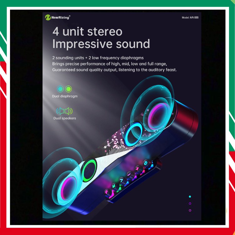 🚀Loa Bluetooth🚀 NR-555 Cao Cấp Siêu Đẹp, Âm Thanh Đỉnh ,Công Nghệ blutooth 5.0 BINTECH Bảo Hành 6 Tháng