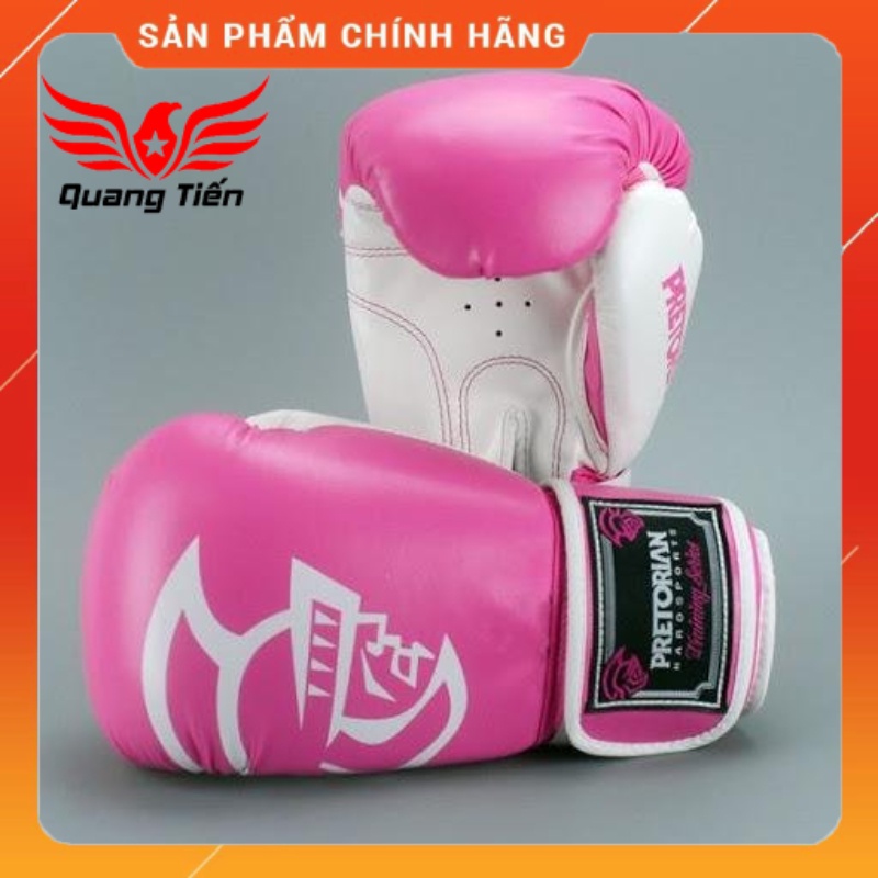 Freeship Găng tay boxing võ thuật Pretorian hồng chính hãng