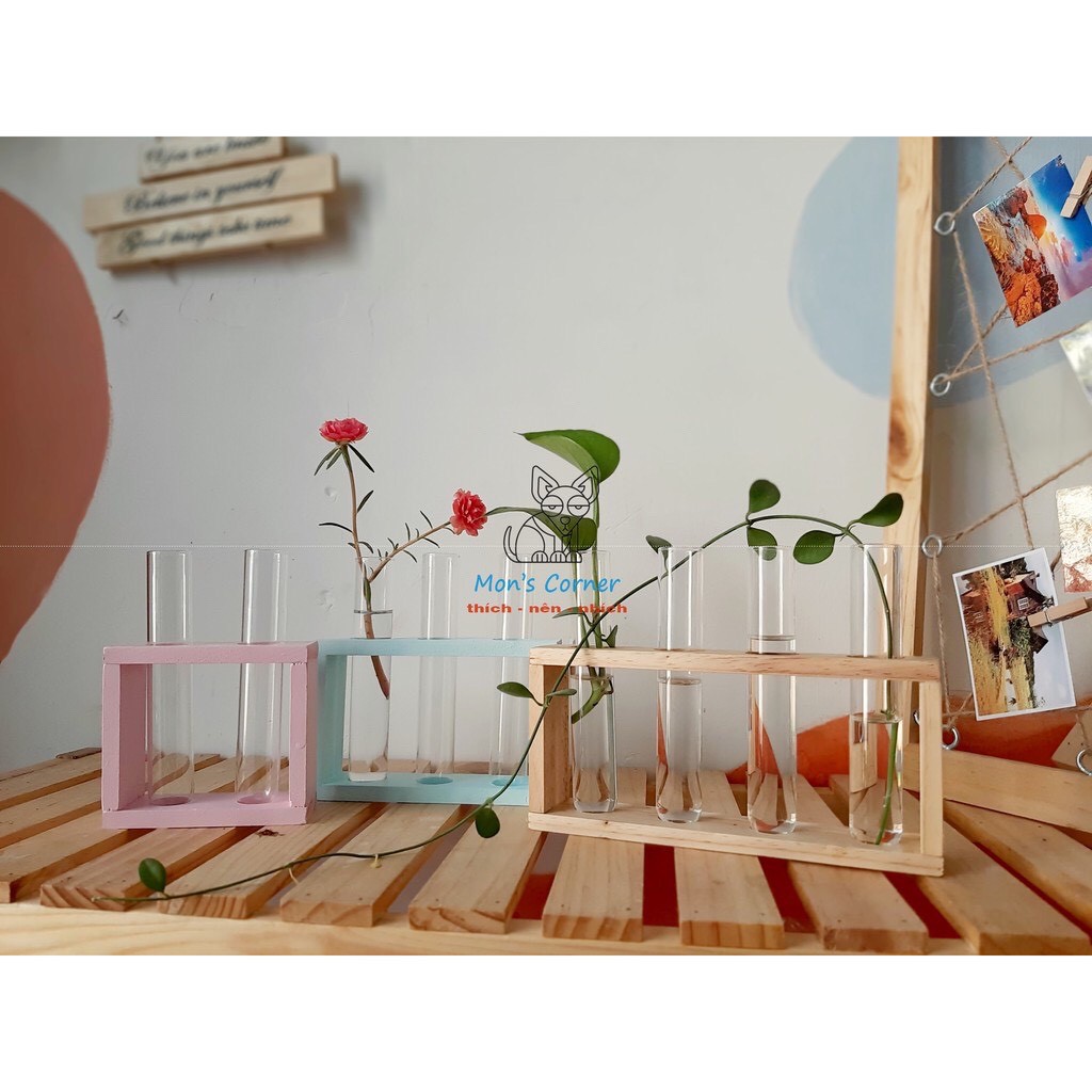 kệ hoa 4 ống để bàn trồng cây trang trí phòng nhà cửa