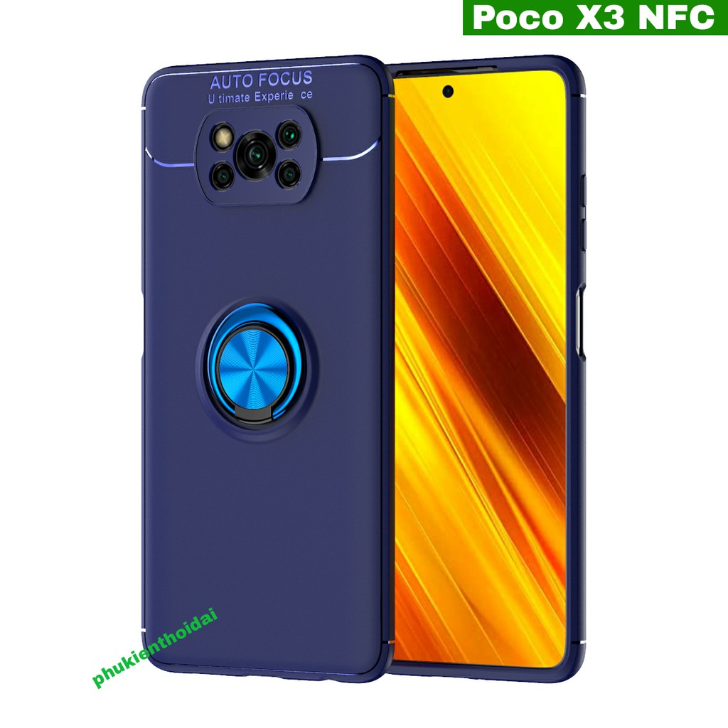Ốp lưng Poco X3 NFC / X3 Pro nhẫn Ver 2 giá đỡ xem phim hiệu Auto Focus