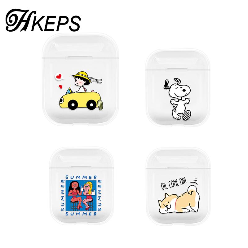 Vỏ bảo vệ hộp sạc tai nghe không dây bằng nhựa cứng in hình chibi Maruko cho Apple Airpods