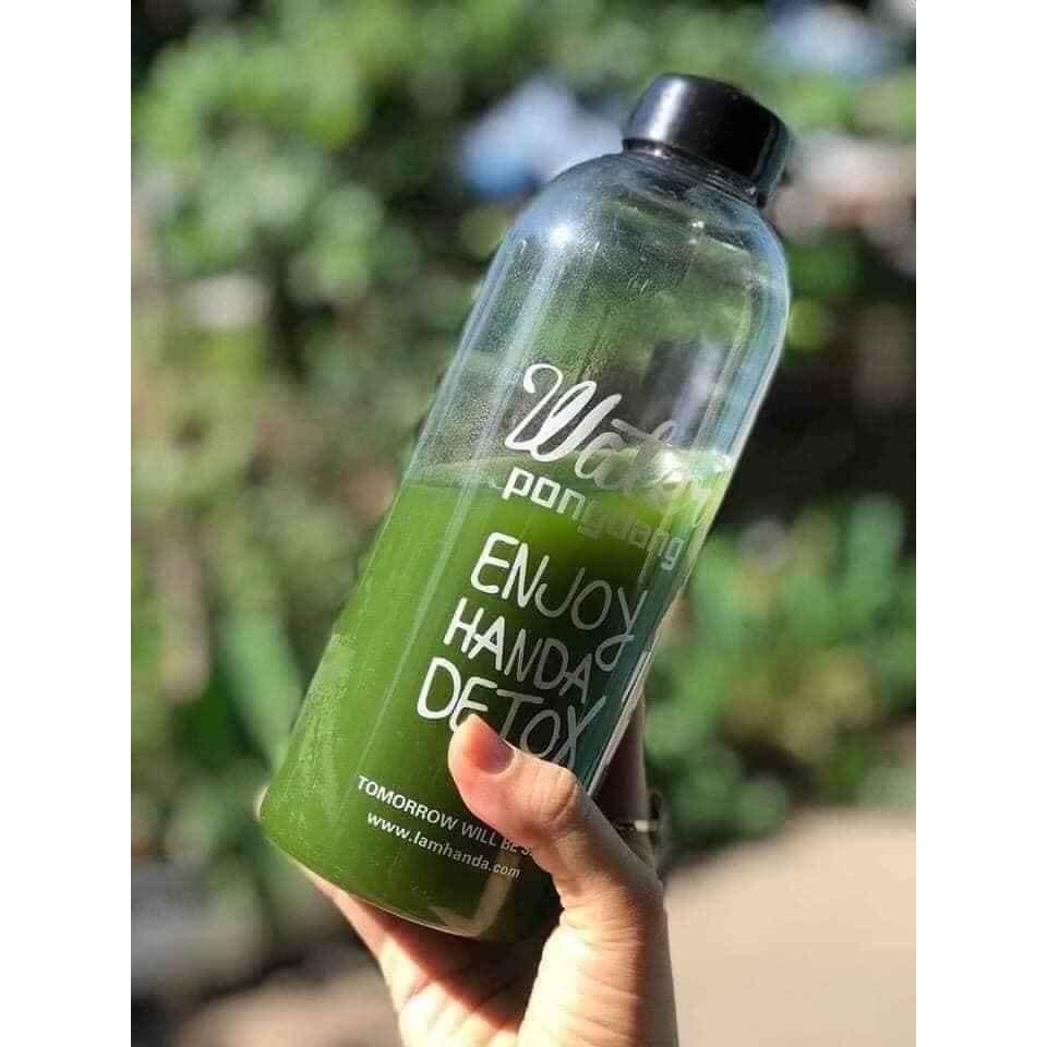 Bình Nước Nhựa WATER PONGDANG Detox 1 Lít Tặng Kèm Túi siêu tiện lợi