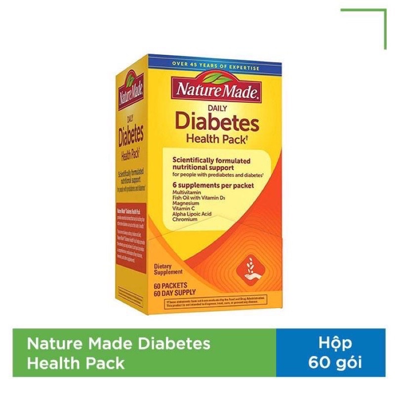 tiểu đường 60 gói Diabetes Nature made của Mỹ