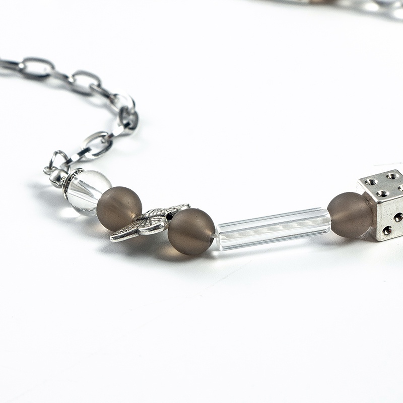 Vòng cổ Thép Titan Phối Mặt Hình Bướm Và Ngọc Trai Phong Cách hip hop Thời Trang Cho Nam Và Nữ