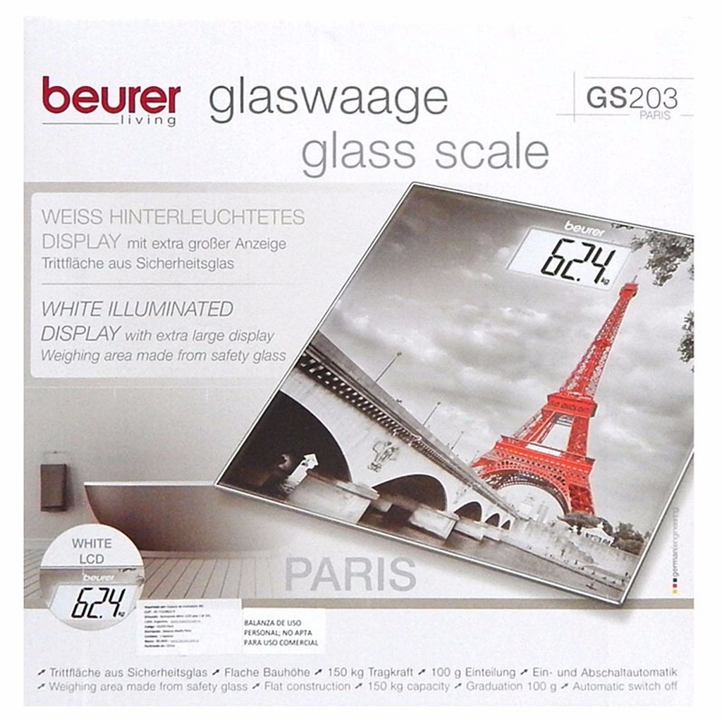 Cân điện tử mặt kính (Paris) Beurer GS203 Paris