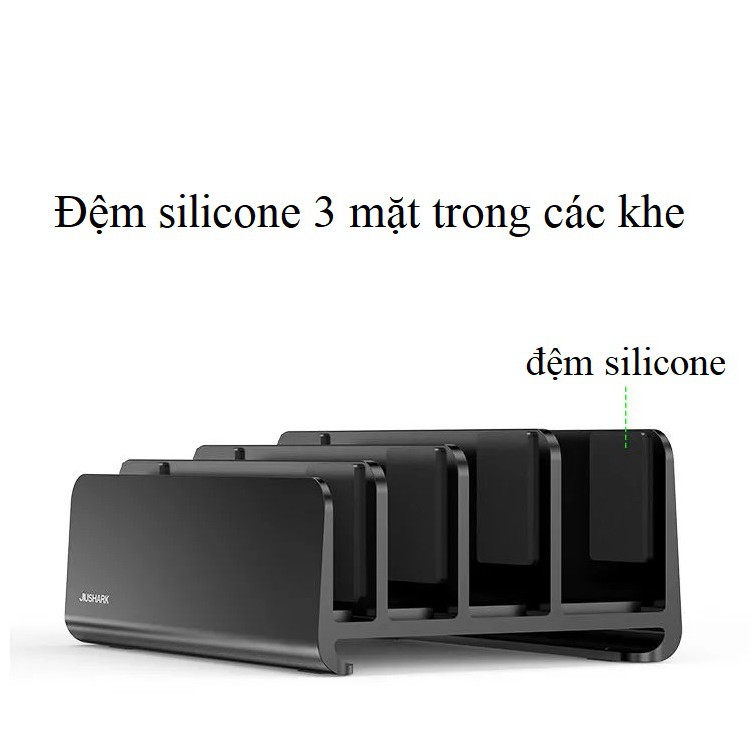 Giá đỡ kẹp dựng đứng laptop, macbook, Mac mini 4 khe cài Jiushark JSNB21