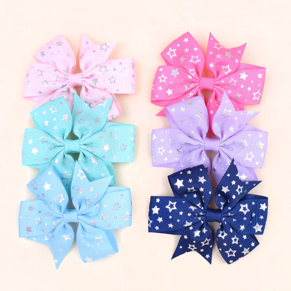 Kẹp tóc nơ KIDSBOWS họa tiết ngôi sao lấp lánh xinh xắn chất lượng cao
