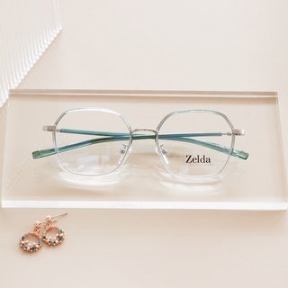 [LẮP SẴN CẬN]Gọng kính cận nữ, gọng cận kim loại, mắt kính đa giác, tròng kính đổi màu, chống ánh sáng xanh Z30070G