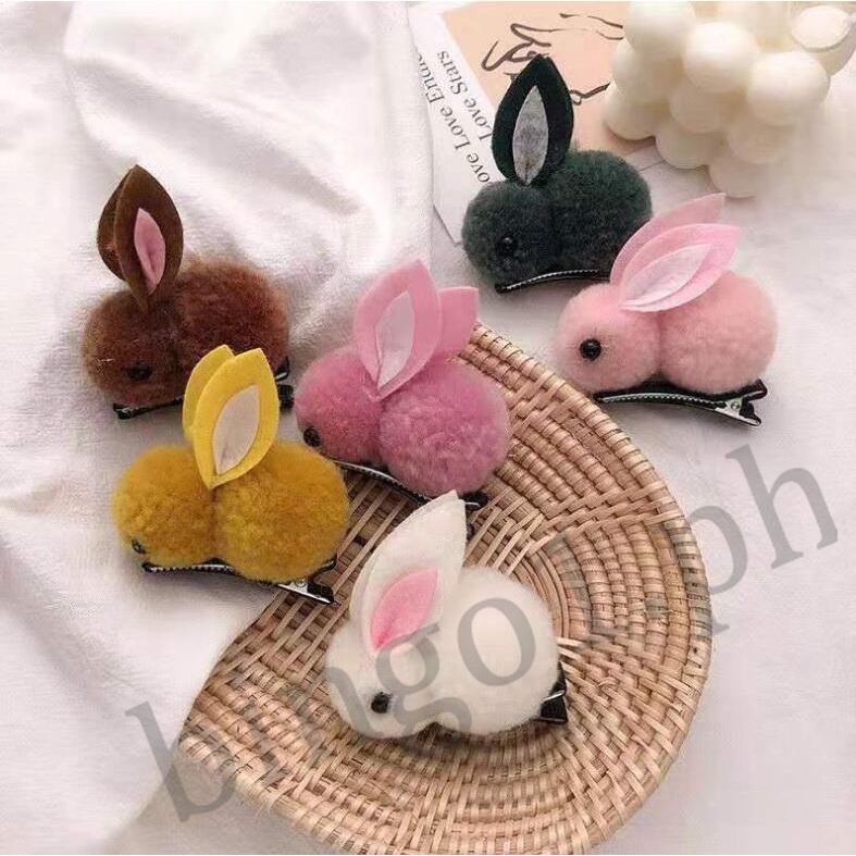 Kẹp Tóc Hình Thỏ Nhồi Bông Dễ Thương