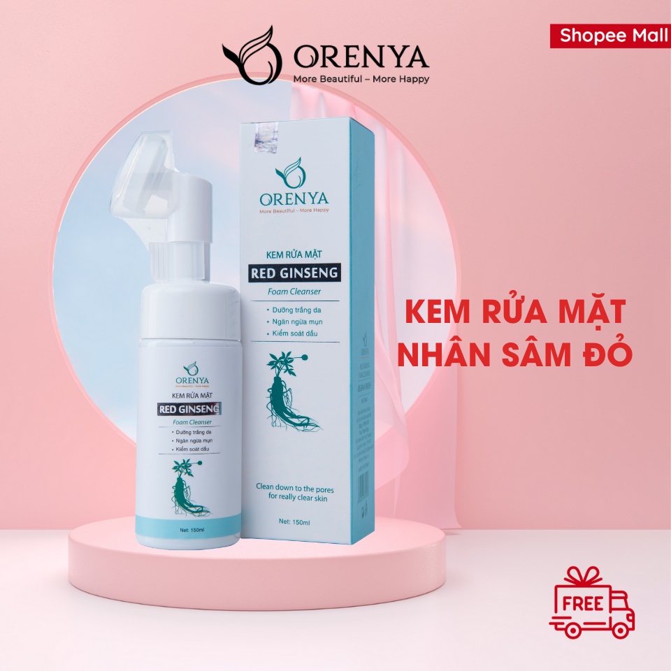 Kem rửa mặt nhân sâm đỏ Hàn Quốc Red Ginseng Cleanser Orenya – Chai 150ml
