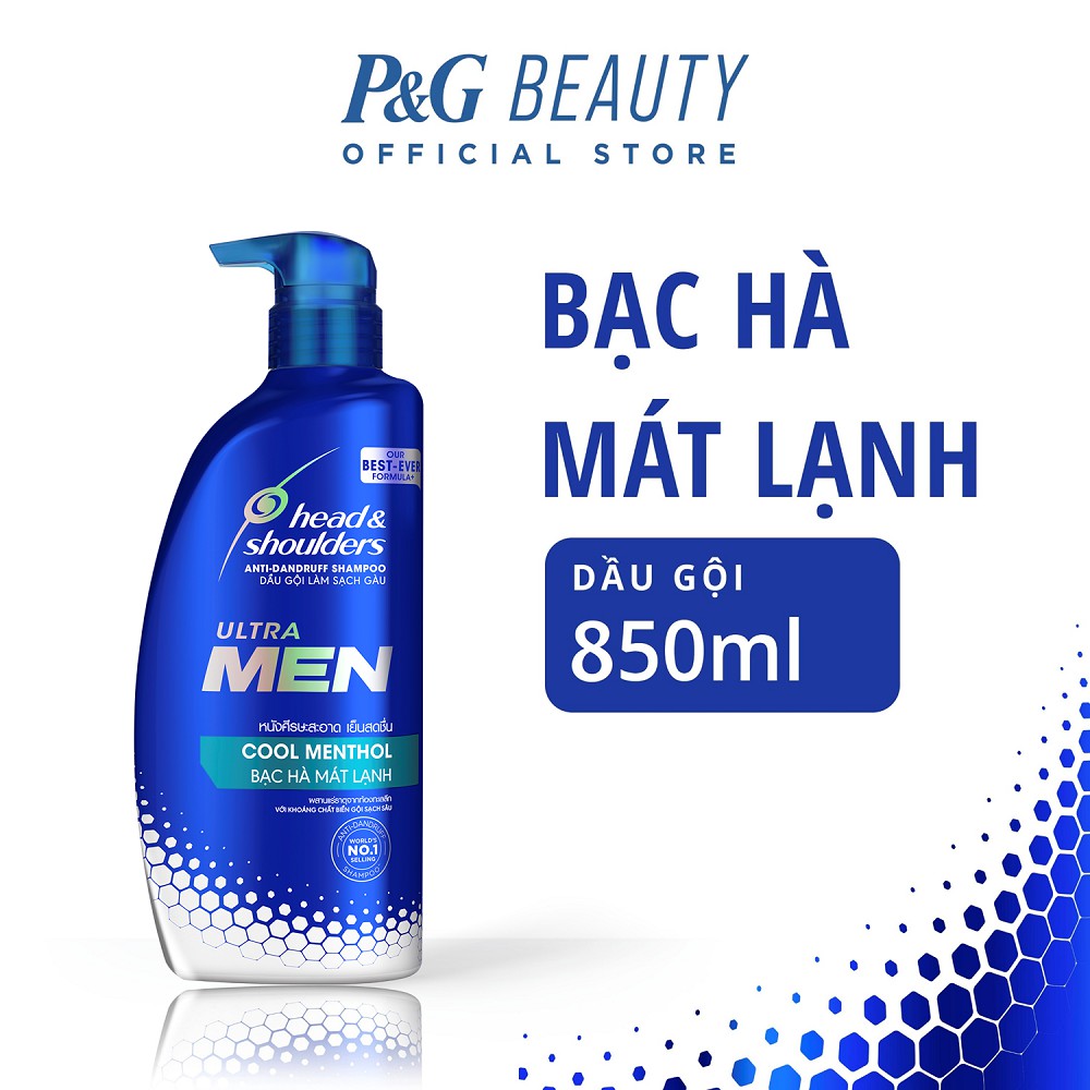 [Mã PG2112B giảm 8% đơn 199K] Dầu gội H&S Men Bạc Hà mát lạnh 850ml