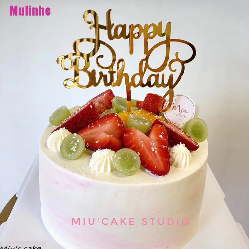 Que Chữ Happy Birthday Cắm Trang Trí Bánh Kem Sáng Tạo