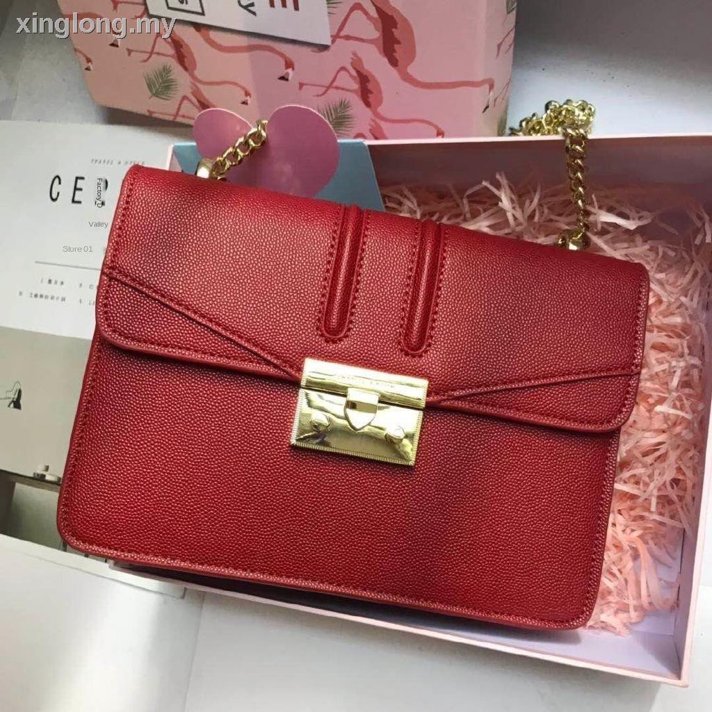 Túi Xách Charles And Keith Dáng Vuông Phối Dây Xích Thời Trang 2019 Cho Nữ