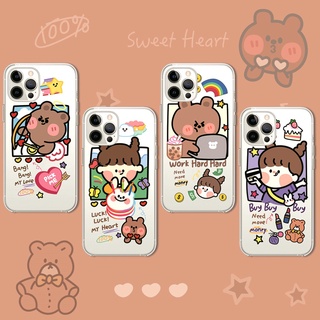 Ốp điện thoại silicon tpu mềm trong suốt hình gấu nâu hoạt hình dễ thương samsung galaxy note 20 ultra 5g/note 8 9 10+