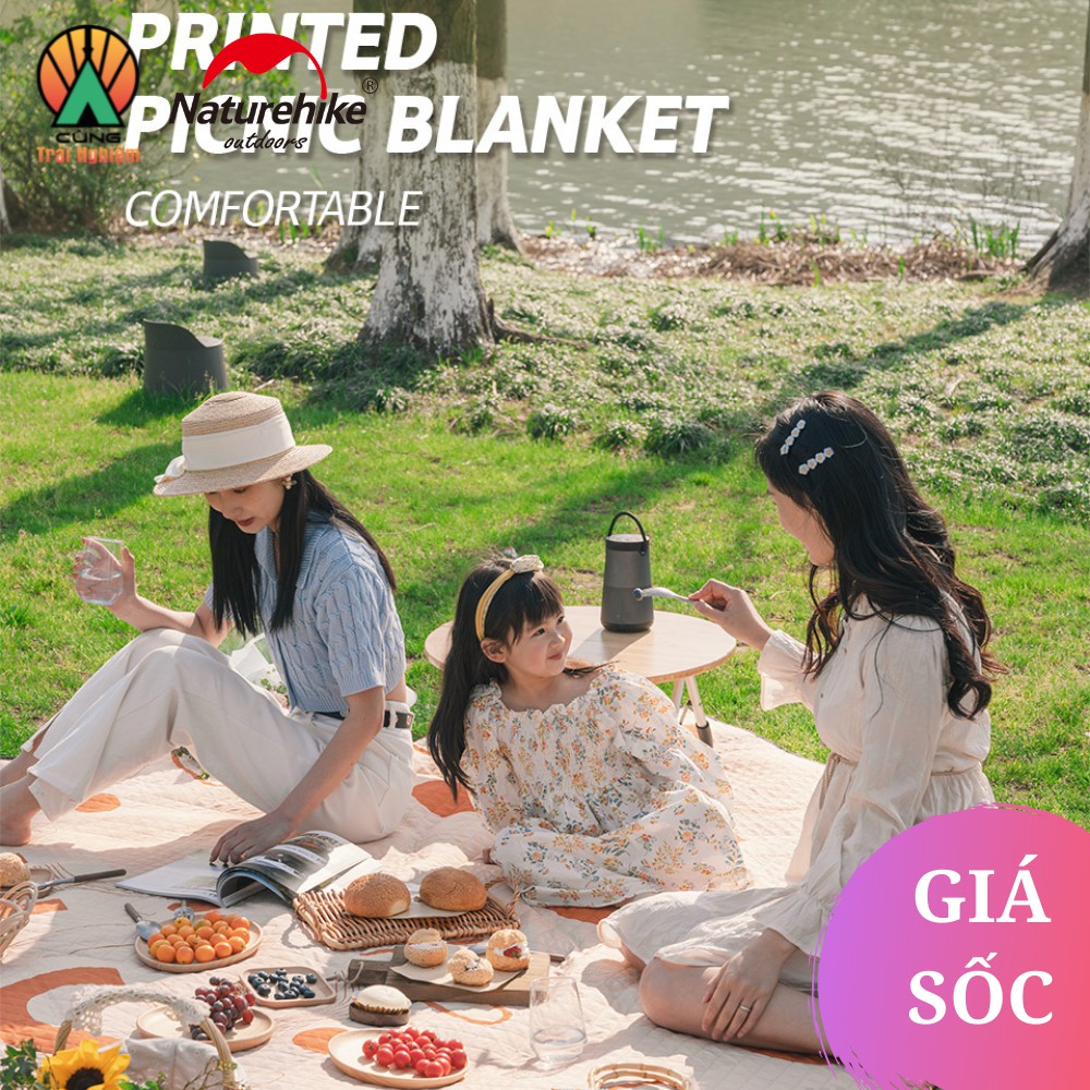 [CHÍNH HÃNG] Thảm Picnic Dã Ngoại Chống Thấm Naturehike Gấp Gọn Họa Tiết Nổi Bật NH21FCD01