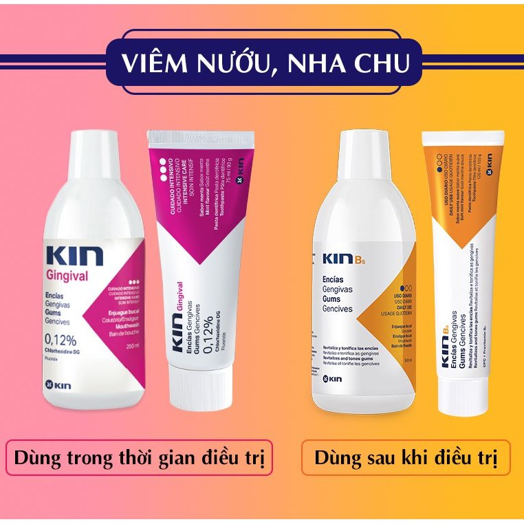 Súc miệng KinB5 ® 500ml - PHỤC HỒI MÔ NƯỚU &amp; MEN RĂNG