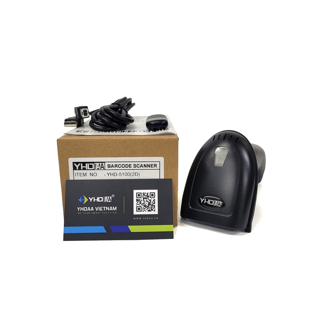 Máy quét mã vạch không dây YHD 5100 2D, Đầu đọc mã vạch không dây kết nối xa tới 400m dùng trên Laptop, PC
