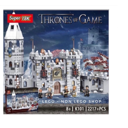 Bộ lắp ráp xếp hình lego Super 18k K101 Xếp Hình Thành Trung Cổ Winterfell Castle Trong Game Of Thorne 2217