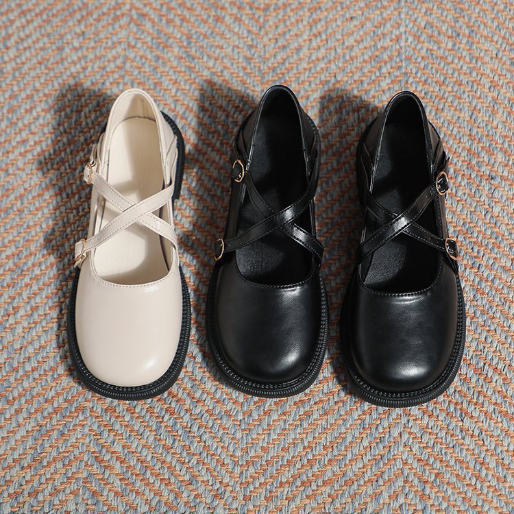 Lùi 1 sz Giày búp bê quai chéo đế 2,5cm style lolita Nhật Bản G001