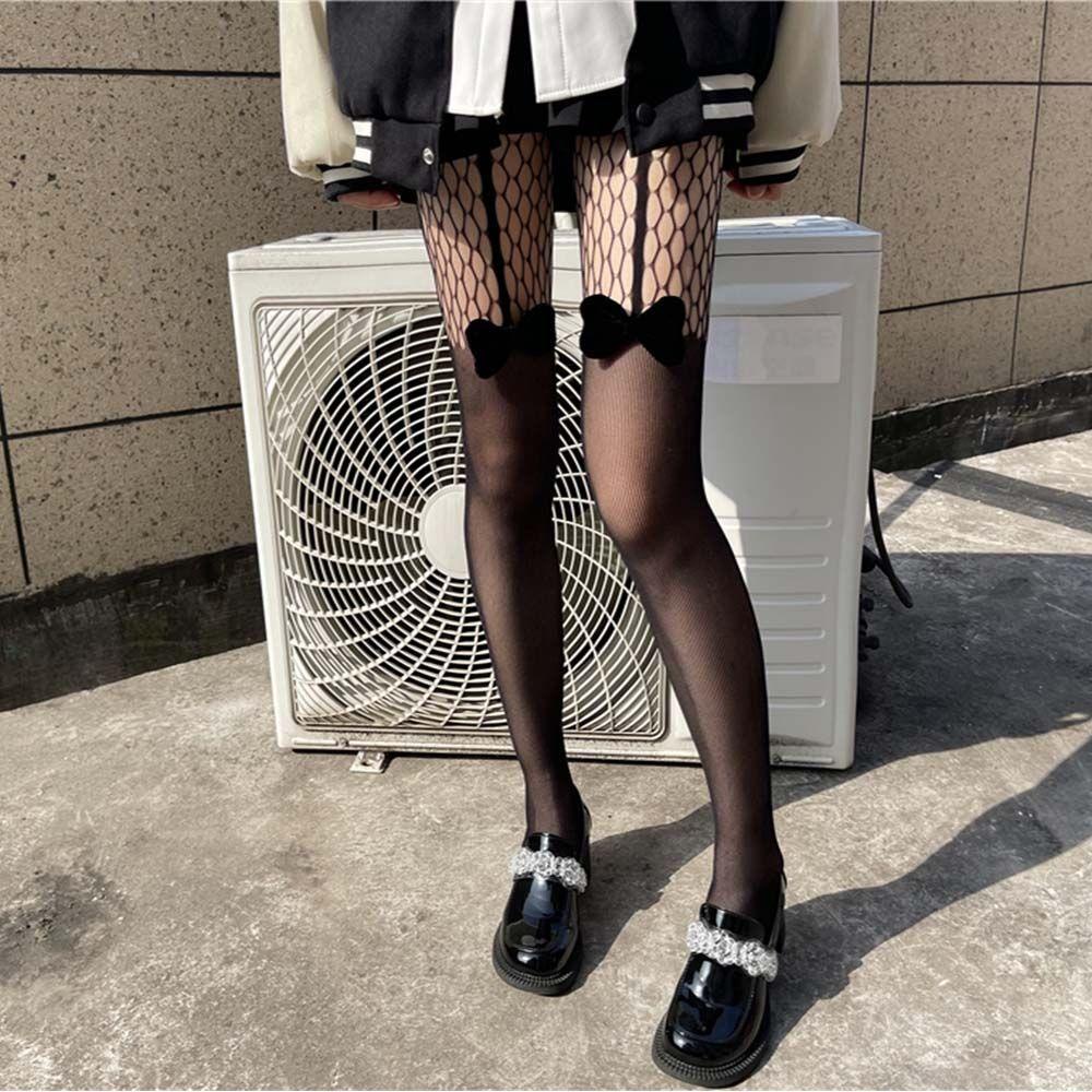 SOMEDAYZL Quần Tất Đen Siêu Mỏng Thoáng Khí Phong Cách Lolita Hàn Quốc Gợi Cảm Cho Nữ