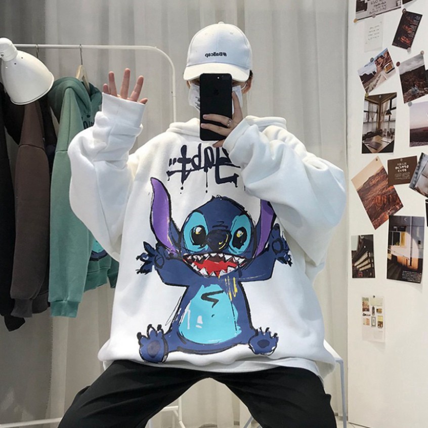 Áo Hoodie Unisex Chuột Stitch chất Liệu Nỉ Bông Xuất Hàn Cao Cấp | BigBuy360 - bigbuy360.vn