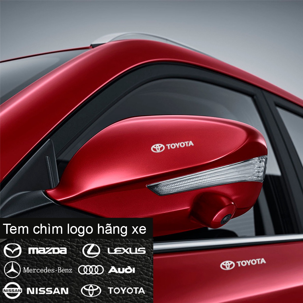 Tem chìm 9D logo theo hãng xe, decal stick miếng dán trang trí ô tô xe hơi Lexus