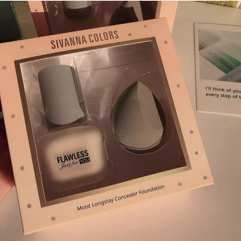 Kem nền tặng mút SIVANNA COLORS MOIST LONGSTAY CONCEALER che phủ tốt khuyết điểm + dưỡng ẩm 24h - Thái Lan - Mới | BigBuy360 - bigbuy360.vn