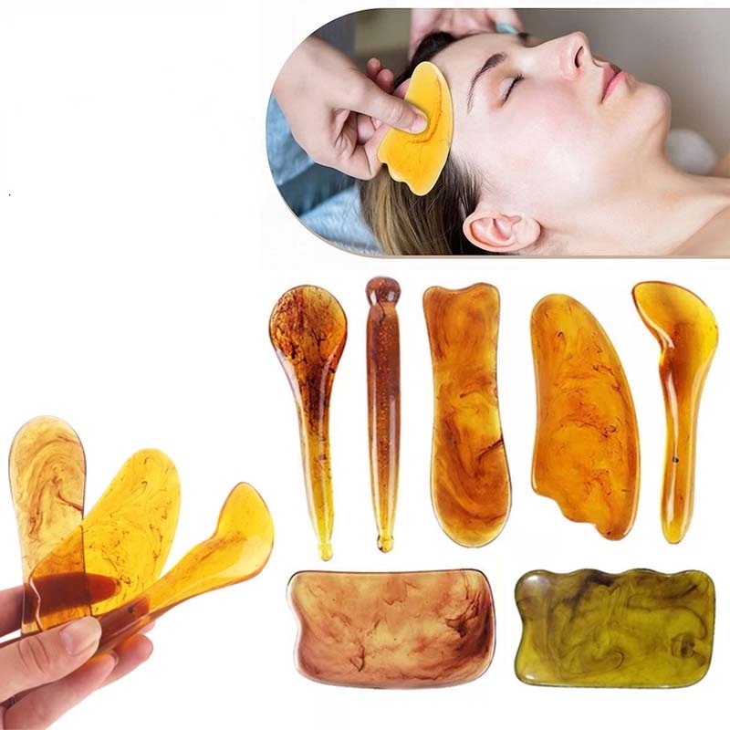 [Hàng mới về] Set 1/ 7 dụng cụ cạo massage tùy chọn bằng nhựa resin chăm sóc cơ thể