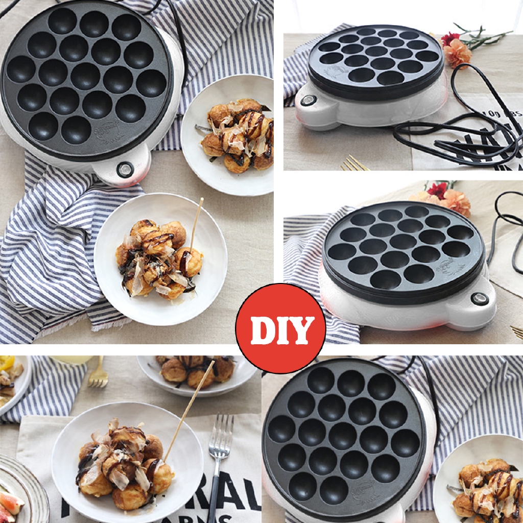 Chảo nướng làm bánh takoyaki 18 lỗ chạy bằng điện tiện dụng DIY