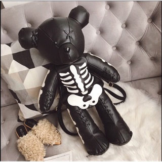 Balo Gấu đen bộ xương cực ngầu, bão trend 2019, em này là hàng da cao cấp, đựng điện thoại son phấn nha