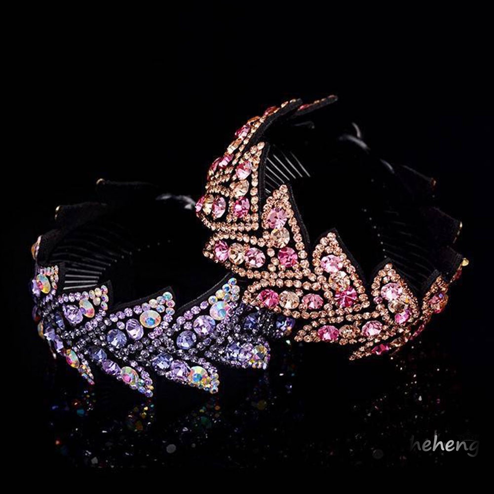 Giá Đỡ Kẹp Tóc Hình Chiếc Lá Đính Đá Nhiều Màu Sắc