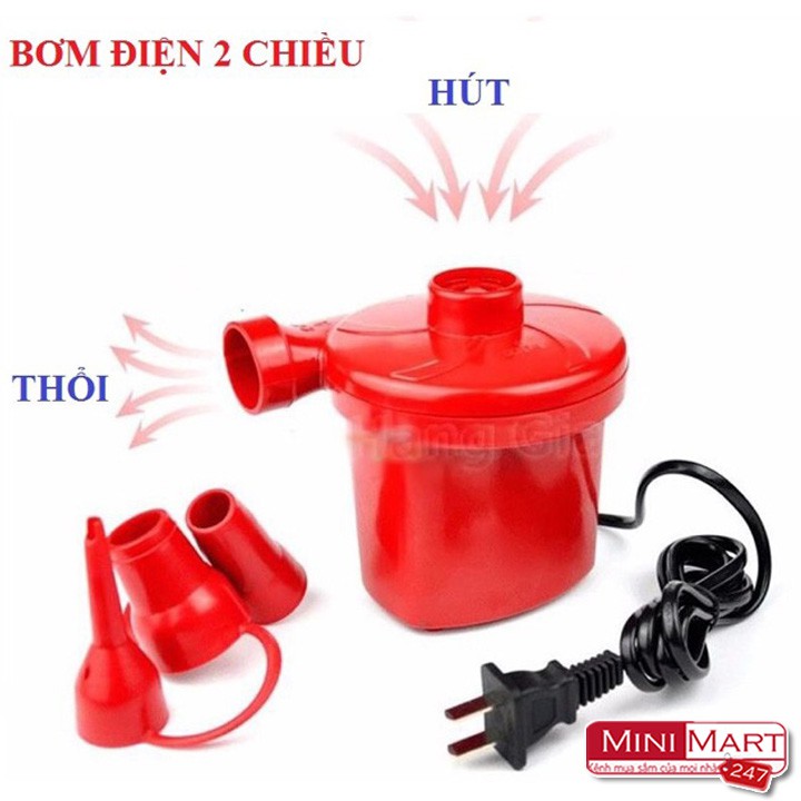 Bơm điện 2 chiều bơm và hút chân không hàng chuẩn (Đỏ)