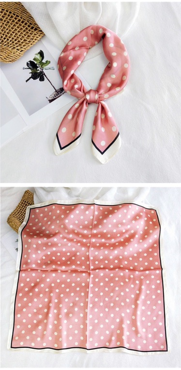 Khăn Turban lụa chấm bi choàng cổ ( có thể dùng quấn thành áo) size 70cm - Maben