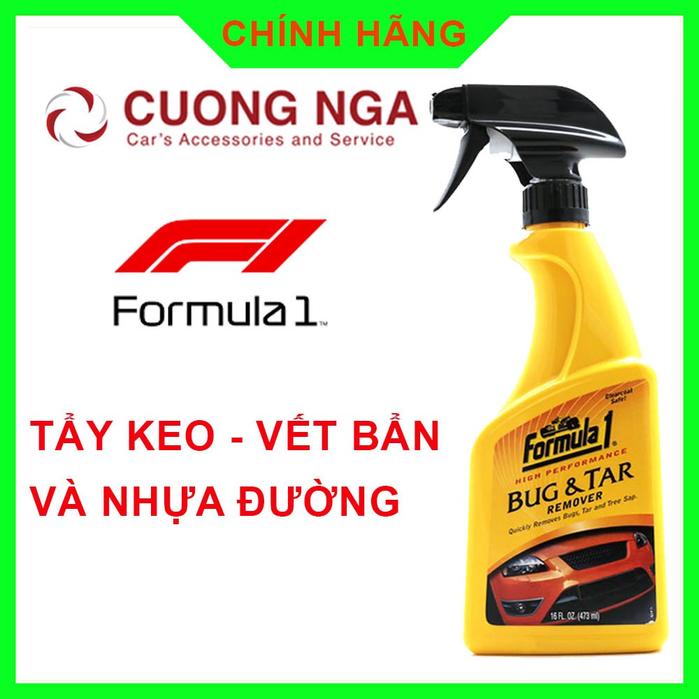 Chai xịt tẩy keo vết bẩn cứng đầu và nhựa đường xe ô tô FORMULA1 615867 473ml - hàng nhập mỹ