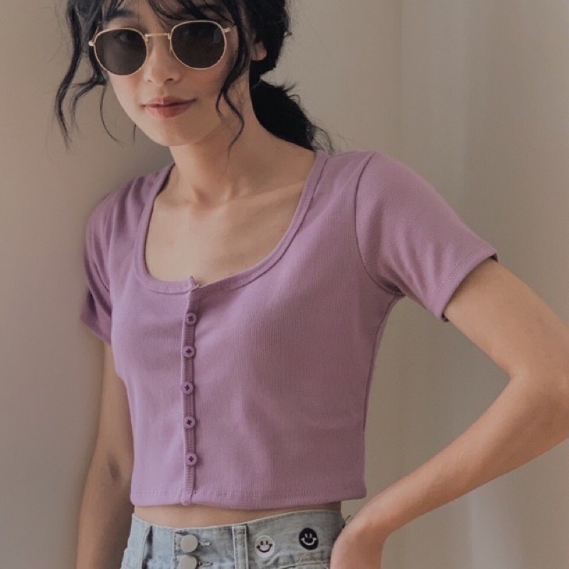 Áo croptop cổ vuôngy
