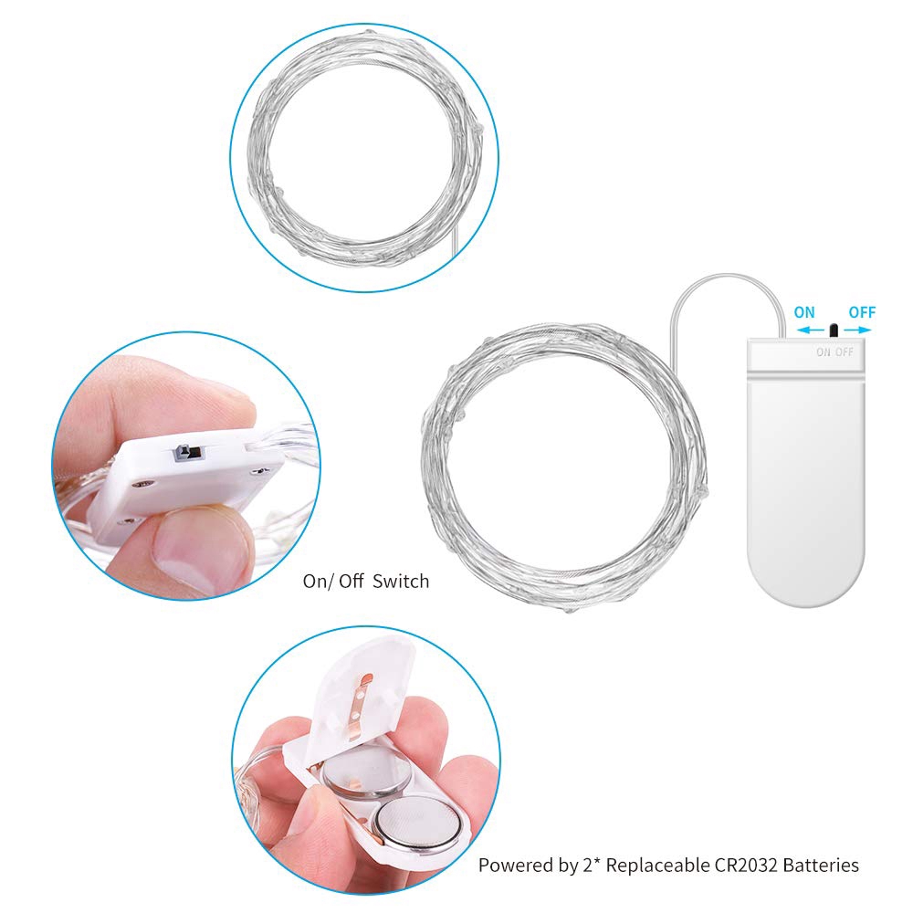 LED String Lights Battery Operated Copper Wire Christmas Wedding Party Fairy Room Decor String Light