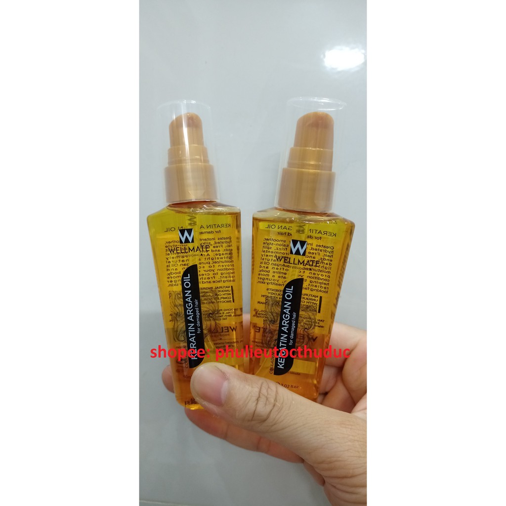 Combo 3 chai Wellmate Keratin tinh dầu vàng phục hồi tóc hư tổn 60ml - Bảo hành hàng chính hãng, hàng bể vỡ