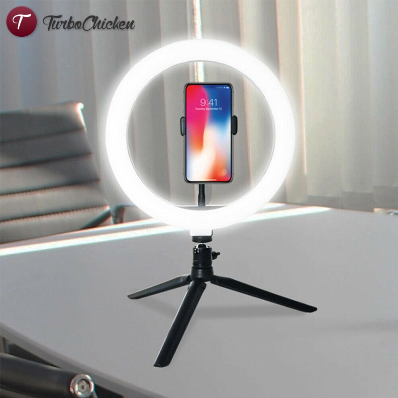 【COD】 10 Inch LED Ring Light Lamp Selfie Camera Phone Studio Tripod Stand Video Dimmable Adjustable Angle New