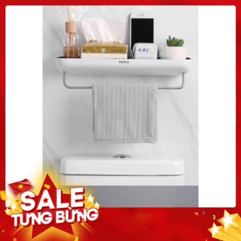 Kệ nhà tắm để đồ ECOCO cao cấp có thanh treo khăn không cần khoan tường 1923 AM